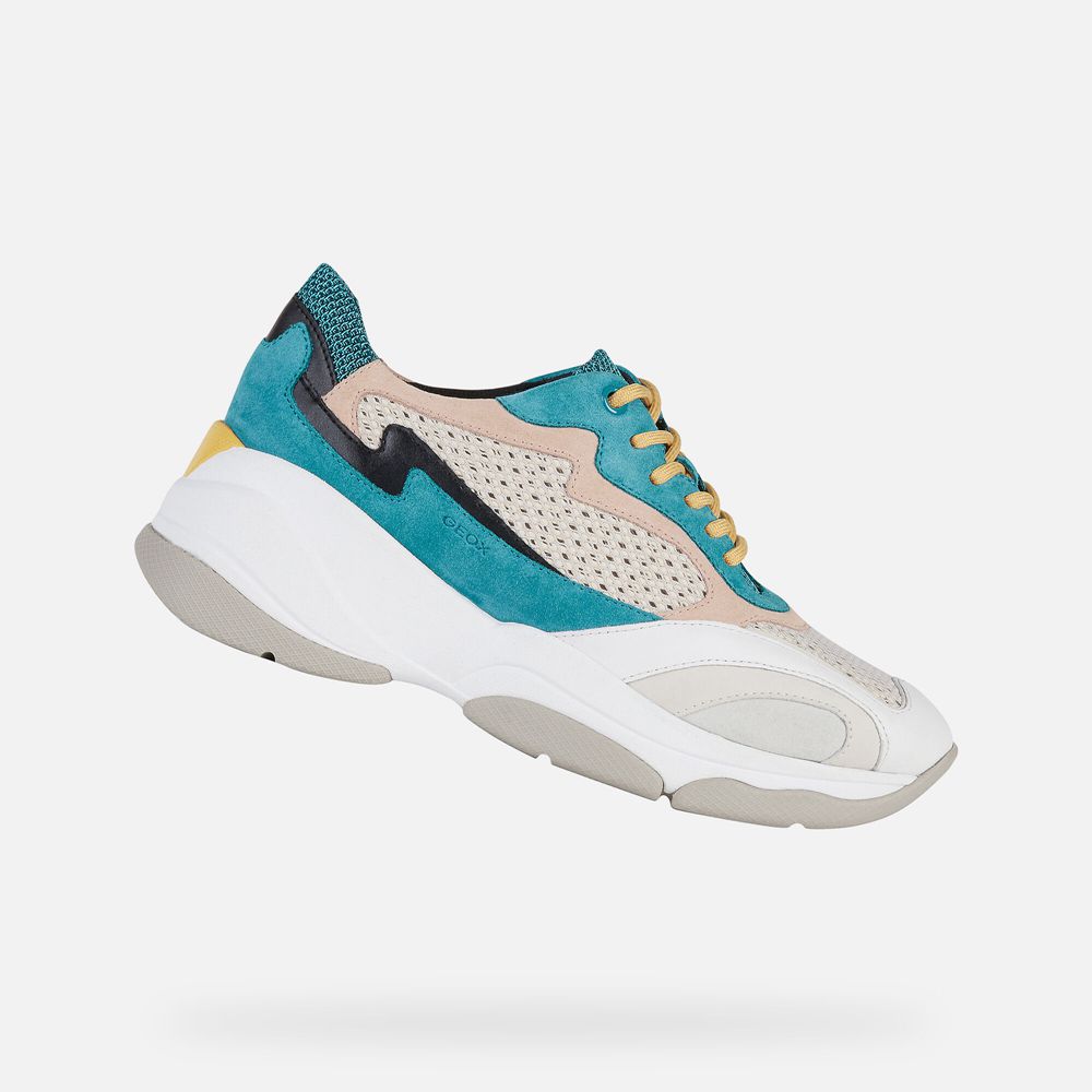 Geox Sneakers Turquoise/White Kirya - Geox Womens Shoes - XFSREZ318